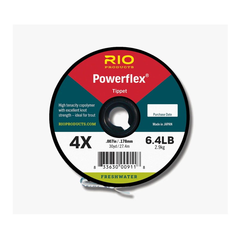 Rio Powerflex Tippet|0X | 15 lb|1X | 13 lb|2X | 10 lb|3X | 8.2 lb|4X | 6.4 lb|5X | 5 lb|6X | 3.4 lb|7X | 2.4 lb|8X | 1.5lb
