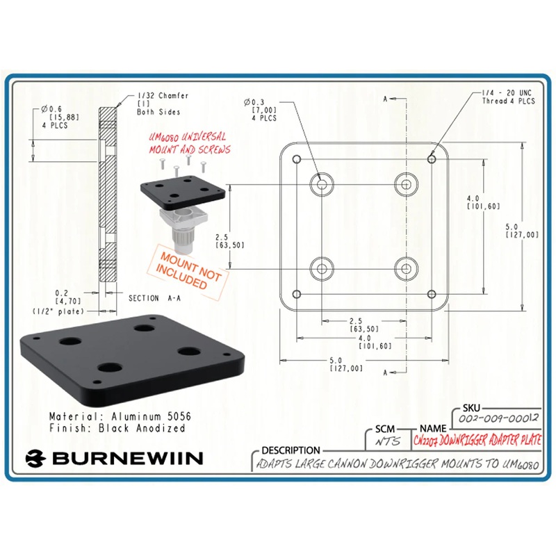 Burnewiin CN2207 Cannon Adapter Plate