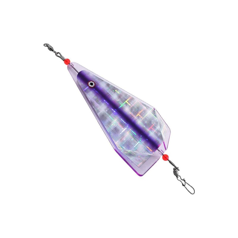 Delta Inline Flasher|6″|8″|UV Purple Haze Stripe|UV Green Haze Stripe|50/50 Green Chartreuse Prism