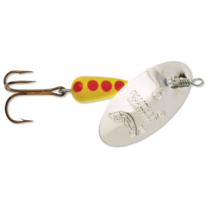 Panther Martin Spinner|1/16 oz – |2|1/8 oz – |4|1/4 oz – |6|Gold/Black/Yellow|Fire Tiger|Rainbow Trout|Silver/Yellow/Red