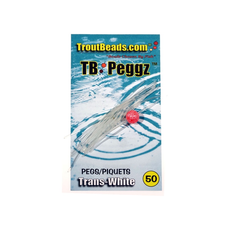 Trout Bead Peggz 50 Pack|Orange|Pink|Red|Trans White (Clear)