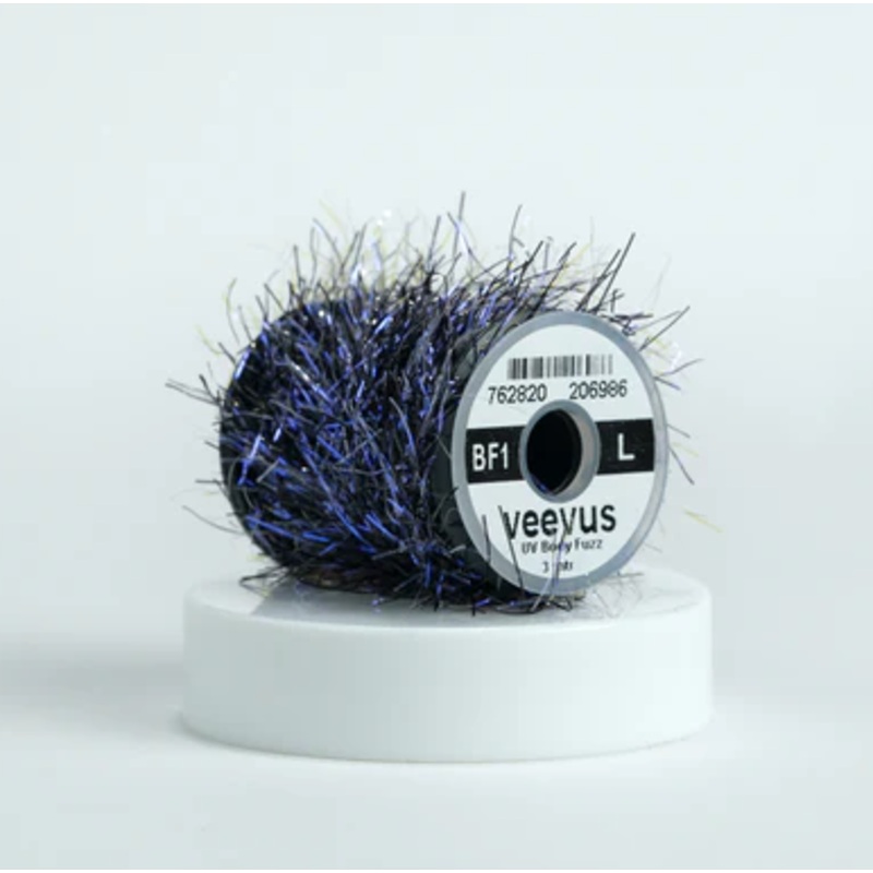 Veevus Large Body Fuzz||1 UV Black||10 UV Golden Stone||11 UV Dun Grey||12 UV Clear||13 UV Orange||14 UV Pink||2 UV Olive||3 UV Peacock||4 UV Blue||5 UV Tan||6 UV Chartreuse||7 UV Brown Stone||8 UV Copper Brown||9 UV Bright Purple
