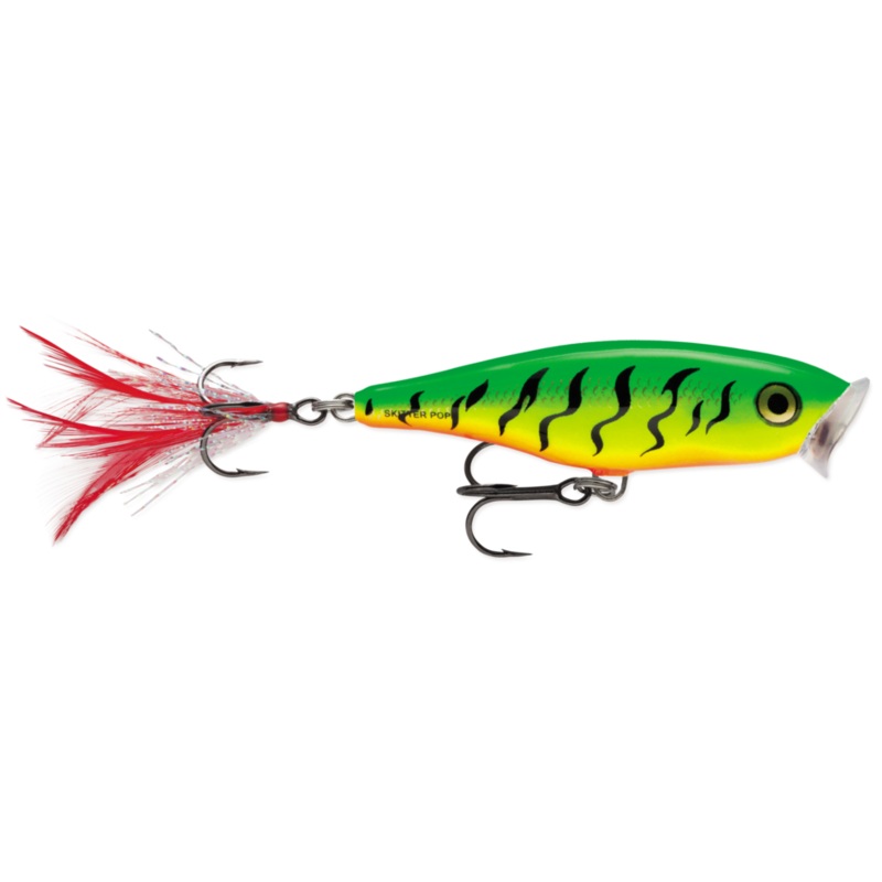 Rapala Skitter Pop||5 (2.0 inch)||7 (2.75 inch)||9 (3.5 inch)|Firetiger|Lime Frog