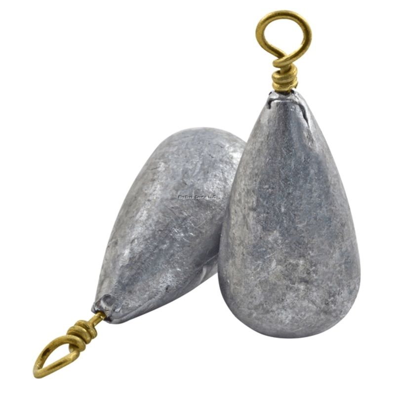 Danielson Bass Casting Sinker||4 1 oz (2 pk)||5 3/4 oz (2 pk)||6 1/2 oz (3 pk)||7 3/8 oz (4 pk)||8 1/4 oz (4 pk)||9 3/16 oz (5 pk)||10 1/8 oz (5 pk)