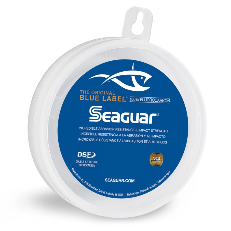 Seaguar FC/Blue Label 25yd|4 lb .006 in|6 lb .007 in|8lb .008 in|10 lb .010 in|12 lb .012 in|15 lb .013 in|20 lb .016 in|25 lb .019 in|30 lb .020 in|40 lb .024 in|50 lb .026 in|60 lb .029 in|80 lb .032 in