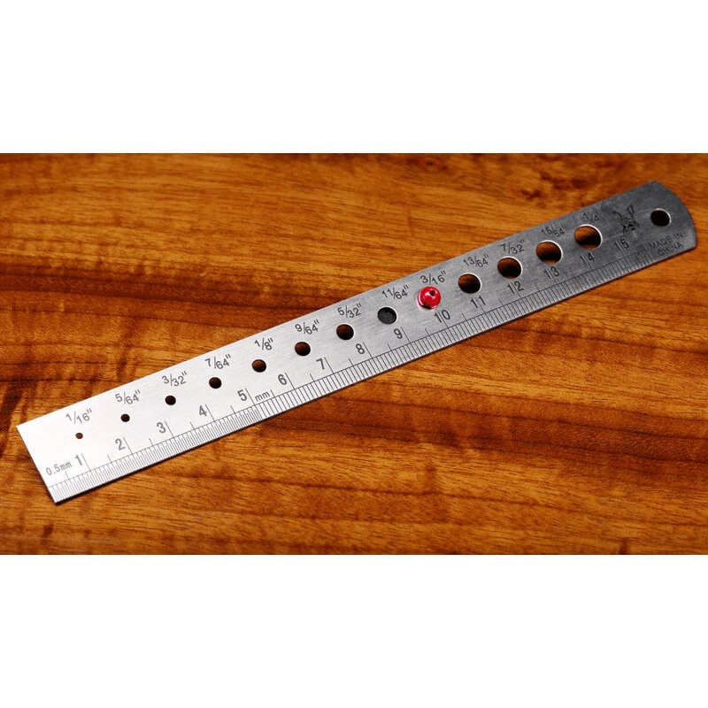 Hareline Bead Sizer and Measuring Ruler