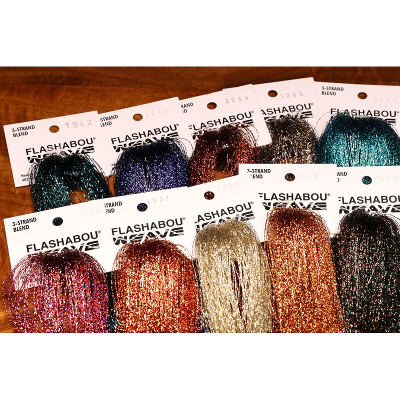 Hedron Flashabou Weave||1343 Black Purple Dark Blue||1344 Black Red Copper||1348 Purple Red Copper||1351 Red Copper Gold