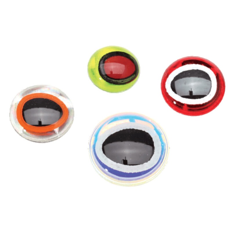 Hareline Oval Pupil 3D Eyes|3/16 inch|1/4 inch|5/16 inch|3/8 inch||310 Red Black Pupil||367 Super Pearl Black Pupil||271 Orange Black Pupil