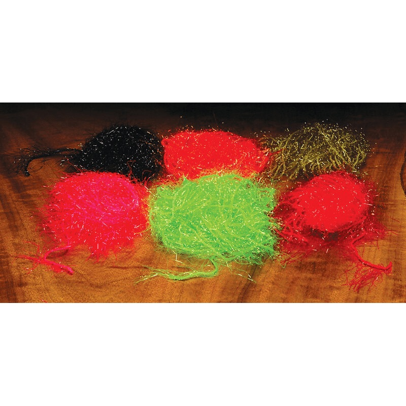 Hareline Polar Chenille||11 Black||125 Fl. Blue||147 Fuchsia||187 Hot Orange||188 Hot Pink||263 Olive||265 Olive Brown||298 Purple||310 Red||320 Root Beer||369 Tan||54 Chartruese||63 Claret||65 Clear