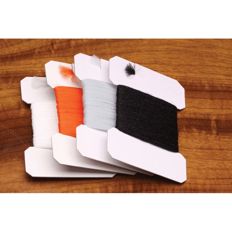 Hareline Polypropylene Yarn||11  Black||210  Lt Gray||271  Orange||298  Purple||310  Red||369  Tan||377  White||383  Yellow||40  Brown||54   Chartreuse||87  Dark Brown