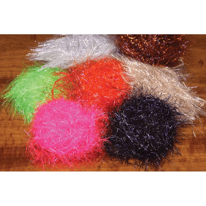Hareline UV Polar Chenille||11 Black UV||67 Copper UV||131 Fl. Fuchsia UV||153 Gold UV||168 Gray Olive||187 Hot Orange UV||188 Hot Pink UV||263 Olive UV||265 Olive Brown UV||275 Olive Copper UV||298 Purple UV||310 Red UV||323 Rusty Copper UV||344 Silver U