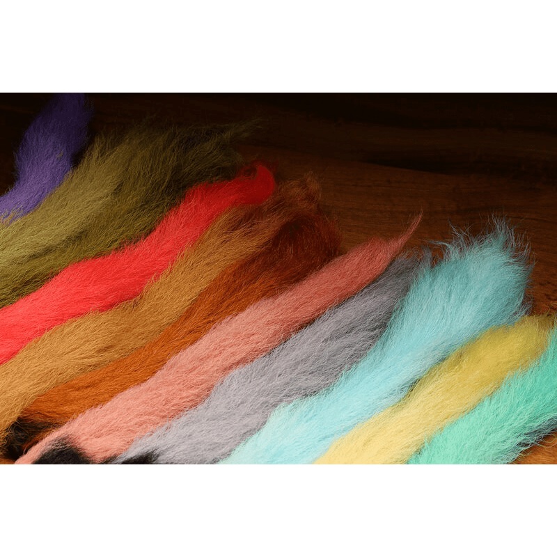 Hareline UV2 Calf Tail||11 Black||187 Orange||188 Hot Pink||263 Olive||310 Red||323 Rust||343 Shrimp Pink||35 Purple||377 White||44 Baby Pink||54 Chartreuse
