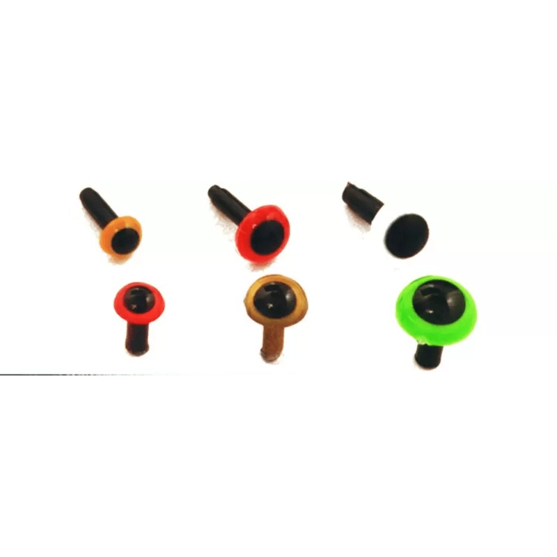 Wapsi Solid Plastic Eyes|4.5 mm|6.0 mm|7.5 mm|Pearl|White|Fl Chartreuse