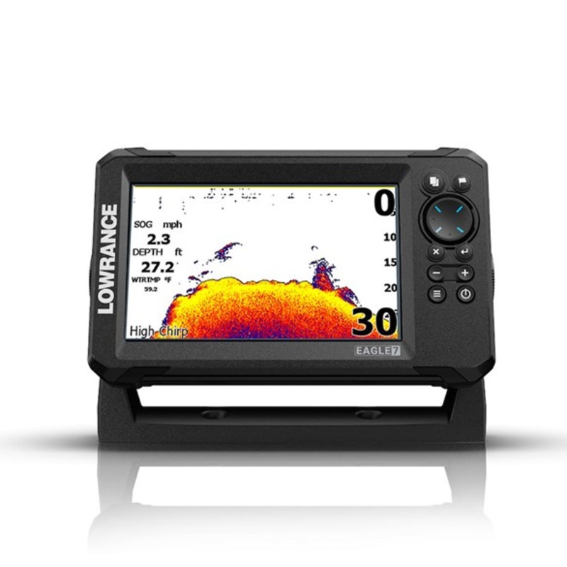 Lowrance Eagle-7 SplitShot C-MAP: 7 IPS screen, SplitShot HD transducer, C-MAP Discover microSD card charts (US and Can)
