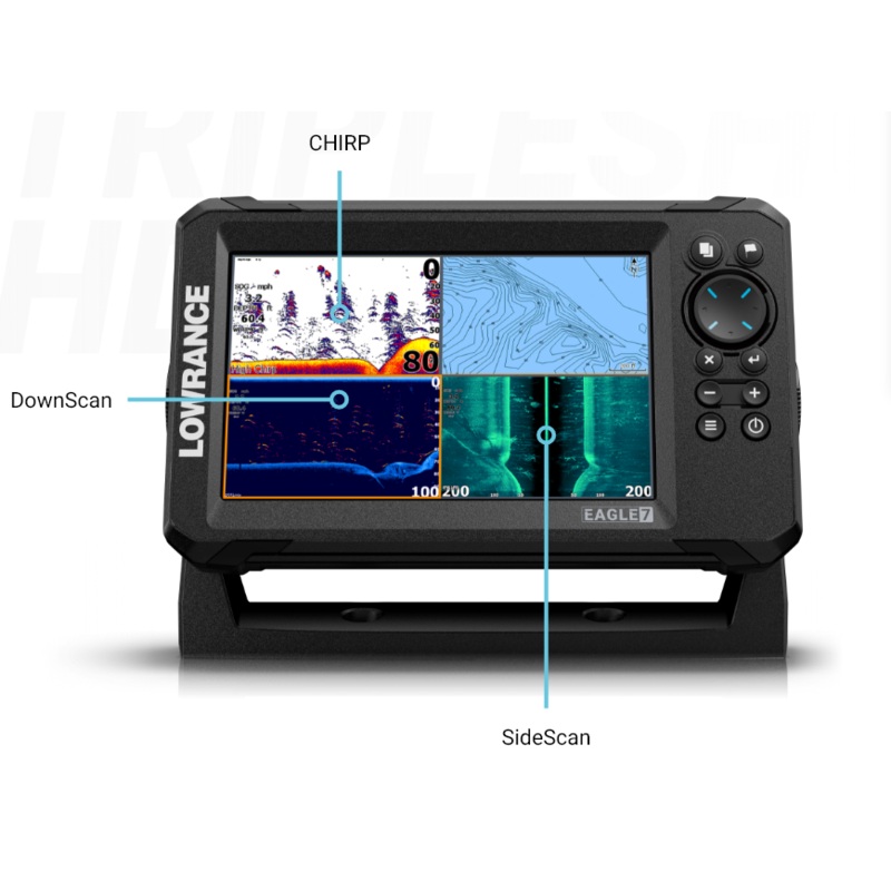 Lowrance Eagle-7 TripleShot C-MAP: 7 IPS screen, TripleShot HD transducer, C-MAP Discover microSD charts (US and Can)