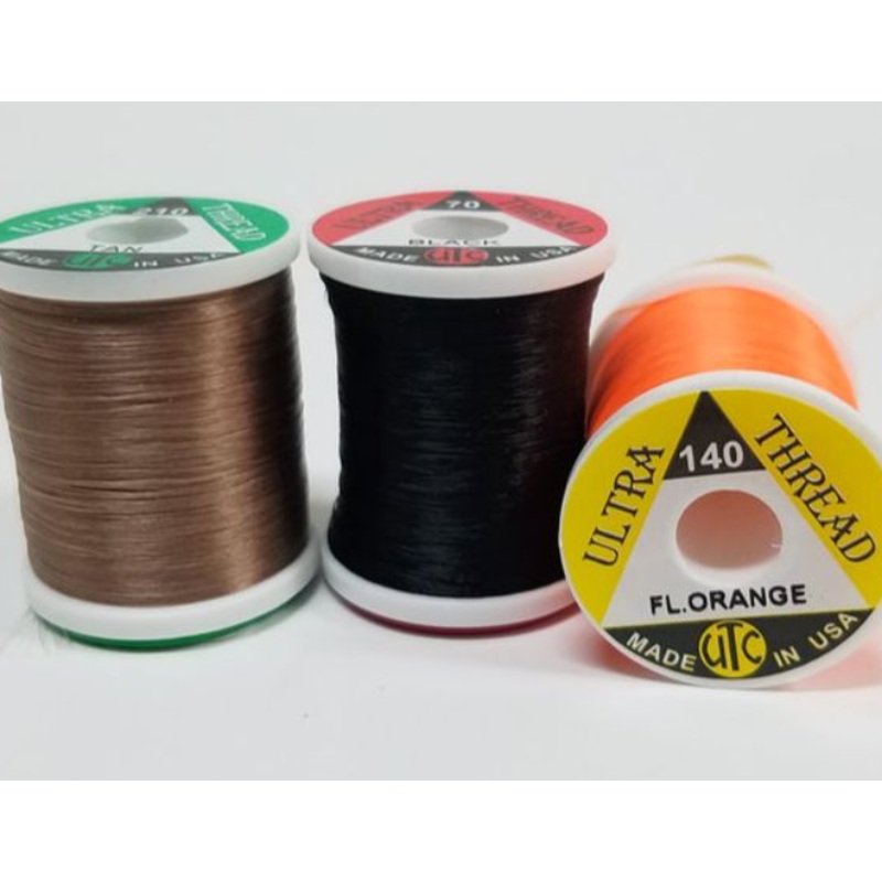 UTC Ultra Thread|210|140|70|Fluor Orange|Purple|Black|White|Cream|Yellow|Hopper Yellow|Burnt Orange|Blue Dun|Tan|Brown|Rusty Brown|Wine|Red|Lt Olive|Yellow Olive|Dk Brown|Olive|Brown Olive|Dk Grey|Gray Brown|Wood Duck|Olive Green|Peacock Blue|Watery Olive
