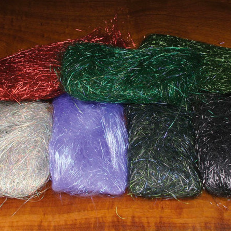 Hareline Ice Wing Fiber|Baitfish Mix (IW 8)|Black (IW 11)|Fl. Chartreuse (IW 127)|Fl. Hot Pink (IW 133)|Fl. Shell Pink (IW 140)|Gold (IW 153)|Gray (IW 165)|Green (IW 169)|Lavender (IW 200)|Lt. Blue Pearl Smolt (IW 203)|Light Olive (IW 212)|Blue Steelie (I