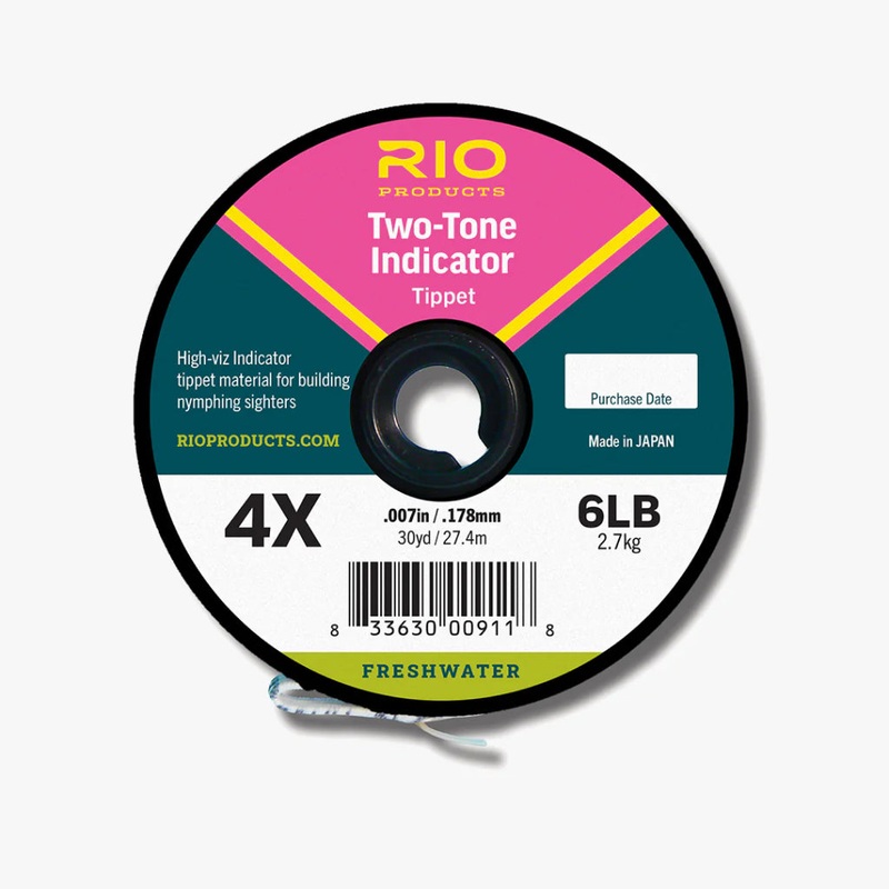 Rio 2-Tone Indicator Tippet|1X|2X|3X|4X|5x|3X (Guide Spool 100yd)|Pink/Yellow|Black/White