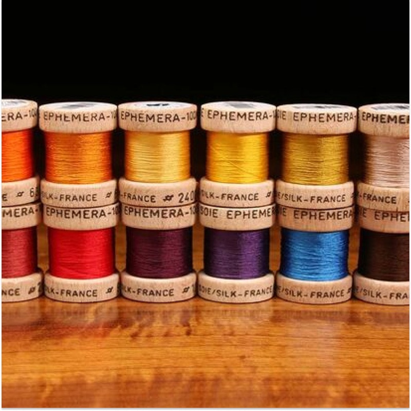 Ephemera Pure Silk Thread|Black (EST 4106)|Claret (EST 1316)|Primrose (EST 15)|Green (EST 2126)|Golden Olive (EST 2400)|Puce (EST 2644)|Violet (EST 3336)|Light Olive (EST 524)|Golden Yellow (EST 544)|Orange (EST 625)|Burnt Orange (EST 633)|Red (EST925)