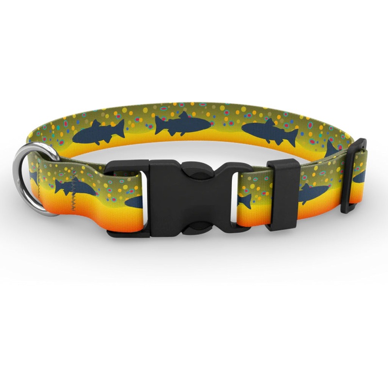 Wingo Dog Collar|Rangeley|Striped Bass|DeYoung Brook Trout|DeYoung Brown Trout|Small/Medium|Large/XL