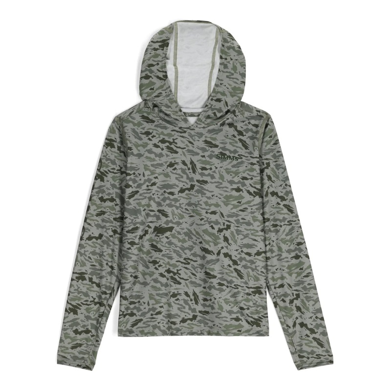 Simms Kid’s Solar Tech Hoody|Ghost Camo Neptune|Ghost Camo Clover|Bimini Blue|Medium|Large|Small