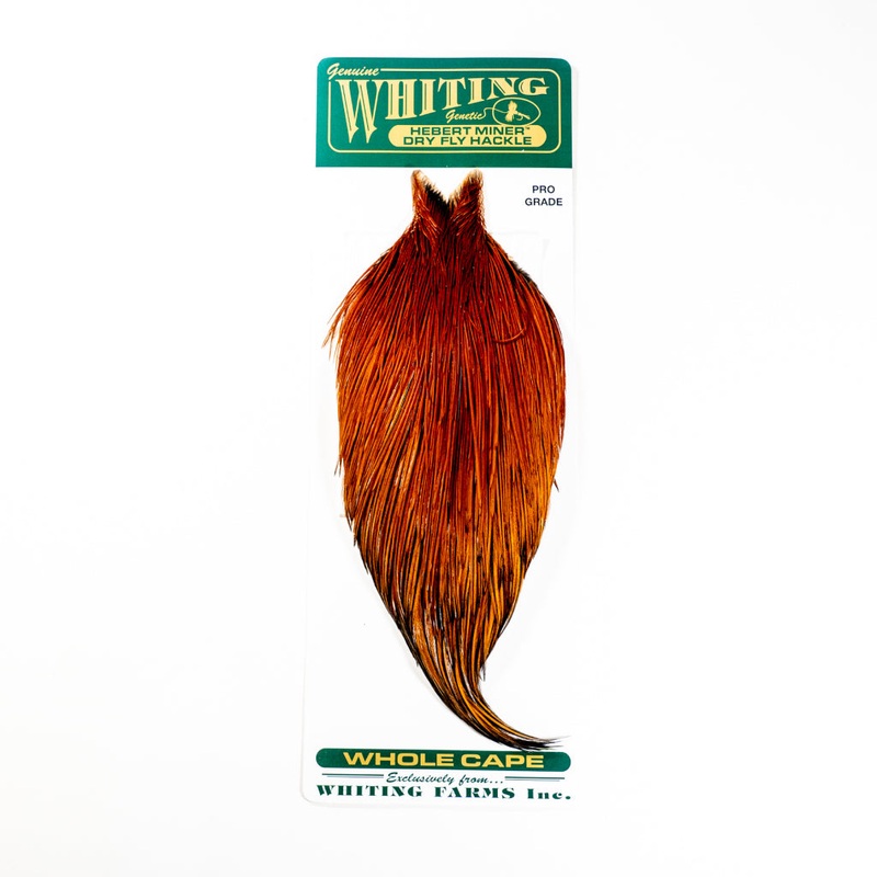 Whiting Hebert Pro Grade Cape|Medium Brown|Light Tan Dun|Grizzly|Light Ginger|Black|Dun Grizzly|Dark Gray Dun|Light Ginger Dun|Medium Brown Dun|Light Gray Dun|Light Brown|Golden Badger|Pale Watery Dun|Grizzly Variant|Barred Dark Ginger|Medium Grey Dun|Cre