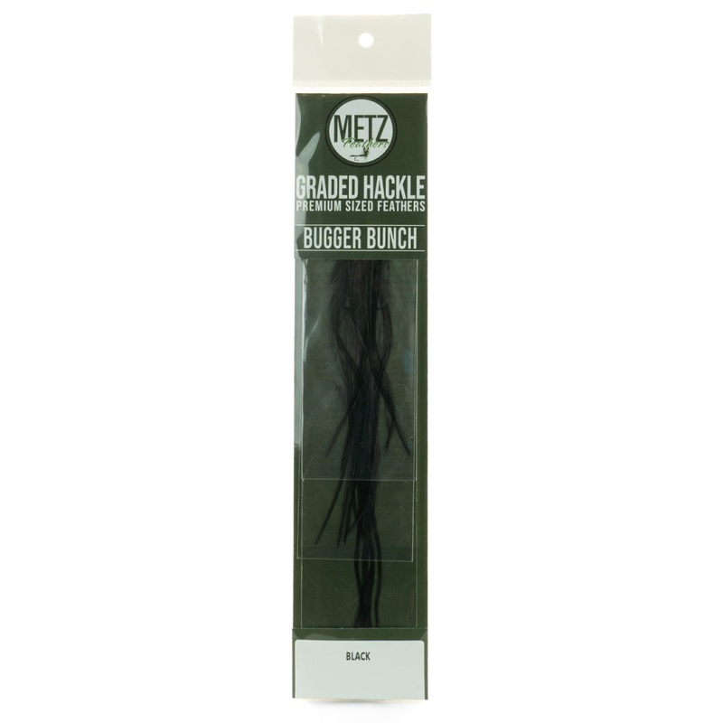 Metz Hackle Bugger Bunch|Black|Brown|Grizzly/Brown|Grizzly/Olive|Grizzly|White