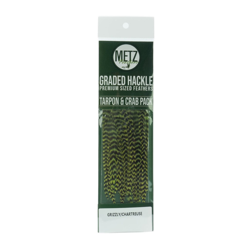 Metz Hackle Tarpon/Crab Pack|Grizzly/Chartreuse|Grizzly/Olive|Grizzly/Orange|Grizzly/Purple|Grizzly/Tan|Grizzly