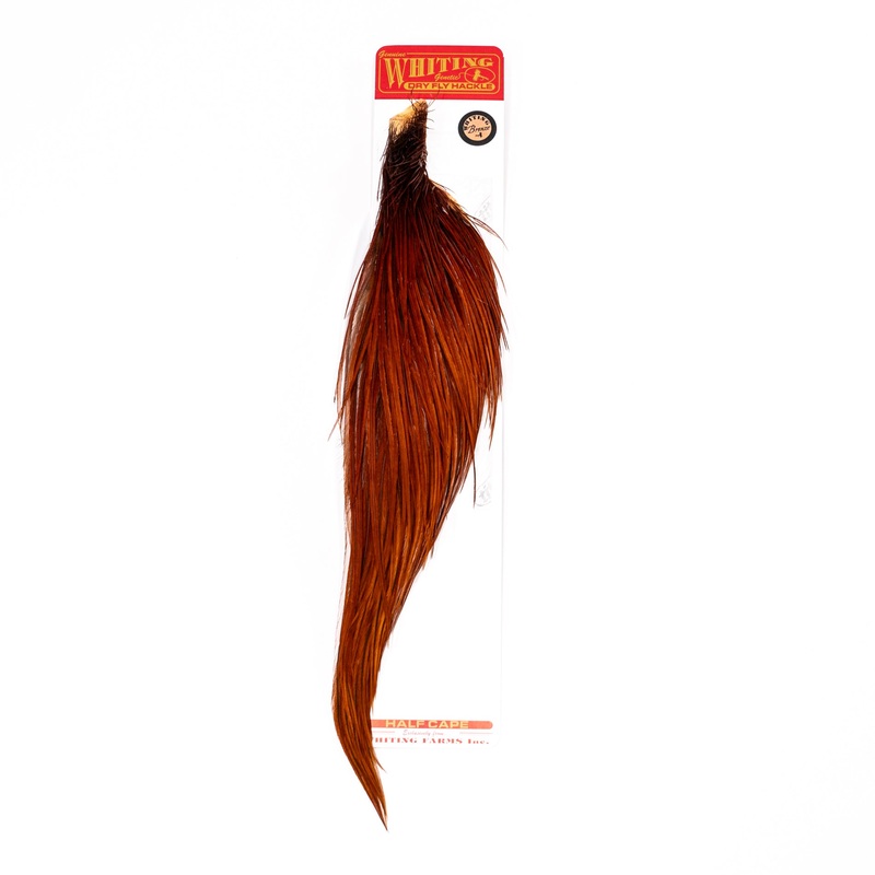 Whiting Bronze Half Cape|Brown|Light Ginger|Black|Medium Ginger|White|Golden Badger|Barred Dark Ginger|White Dyed Lt. Dun|Grizzly|White Dyed Medium Dun|Barred Medium Ginger|White Dyed Dark Dun|White Dyed Coachman Brown