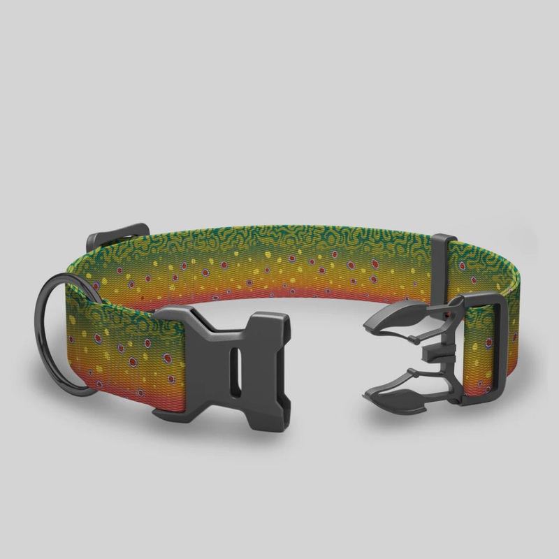 Wingo Coosa Dog Collar|Brook Trout – Small (11″-15″)|Brook Trout – Medium (14″-22″)|Brook Trout – Large (21″-29″)|Brown Trout – Small (11″-15″)|Brown Trout – Medium (14″-22″)|Brown Trout – Large (21″-29″)|Rainbow Trout – Small (11″-15″)|Rainbow Trout – Me