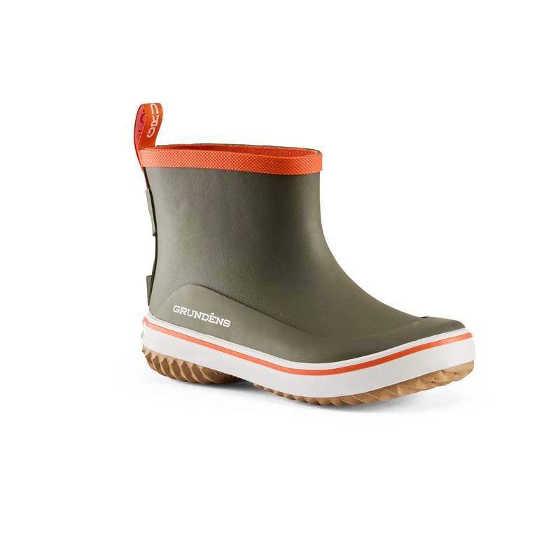 Grundens Guppy Kids Rain Boot|Olive|Pink Anchor|Blue Crab|1|2|3
