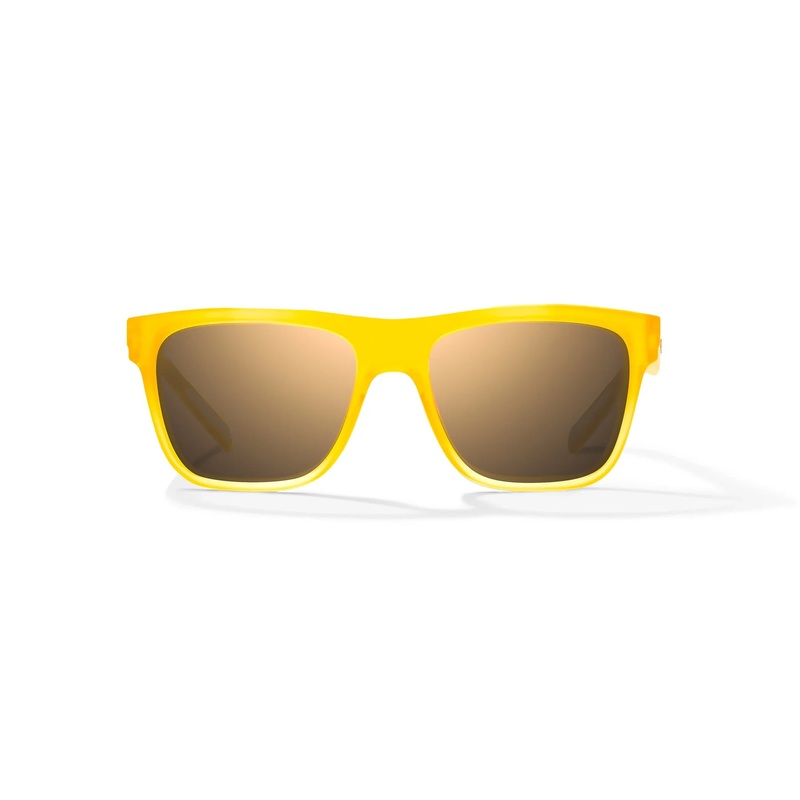 Bajio Hopedale Sunglasses|Yellow Matte Copper Polycarbonate|Brown Tortise Gloss Green Mirror Glass