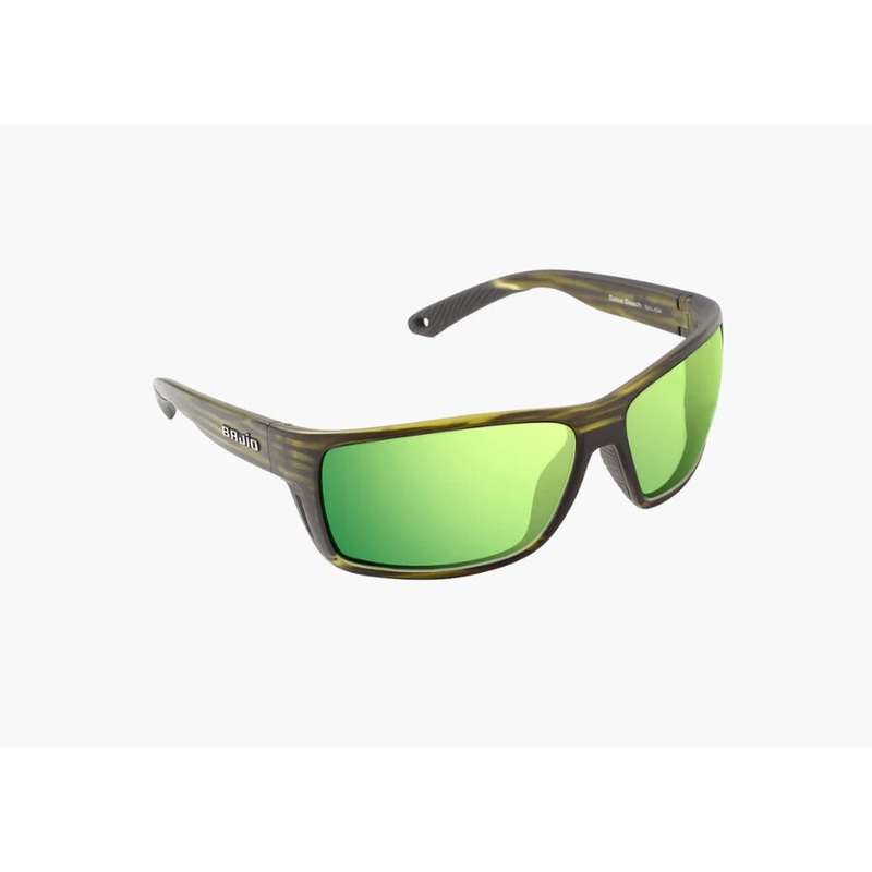 Bajo Bales Beach Sunglasses – Green Stripe Matte Frame / Green Mirror Polycarbonate Lens