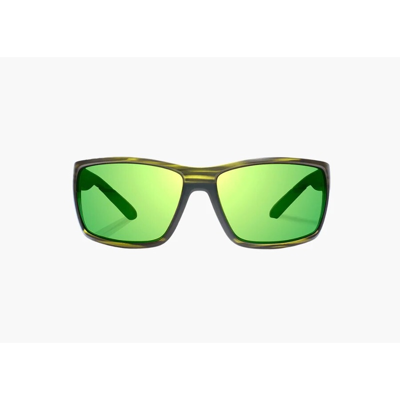 Bajo Bales Beach Sunglasses – Green Stripe Matte Frame / Green Mirror Polycarbonate Lens