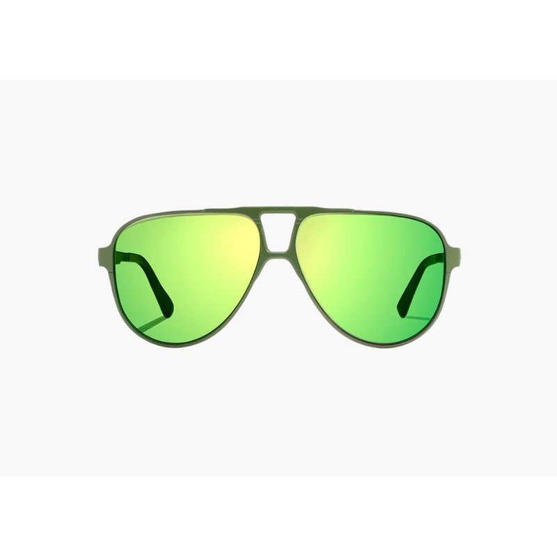 Bajo Clink Sunglasses – Army Green Matte Frame / Green Mirror Polycarbonate Lens