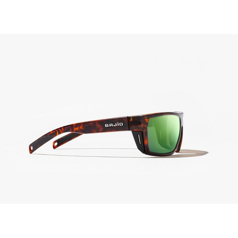 Bajo Palometa Sunglasses – Brown Tort Matte Frame / Green Mirror Polycarbonate Lens