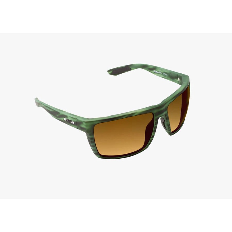 Bajo Stiltsville Sunglasses – Green Stripe Matte Frame / Copper Glass Lens