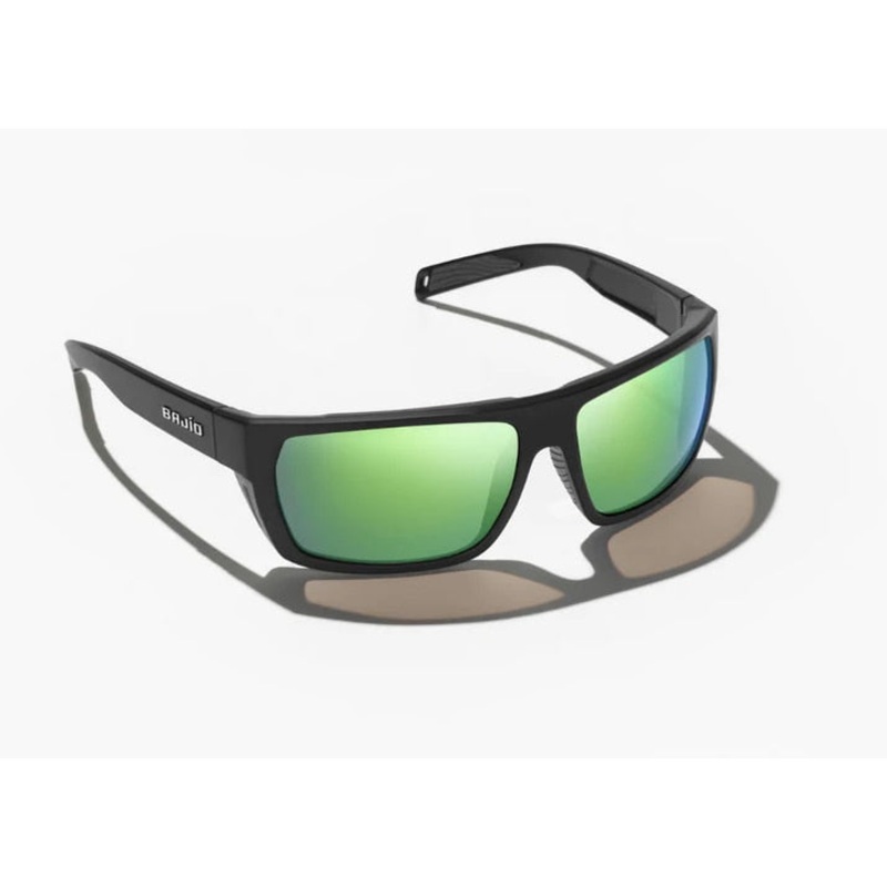 Bajo Palometa Sunglasses – Black Matte Frame / Green Mirror Glass Lens