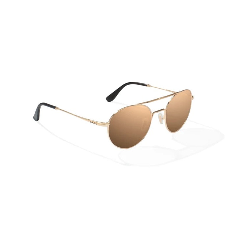 Bajo Tionia Sunglasses – Classic Gold Gloss Frame / Copper Polycarbonate Lens