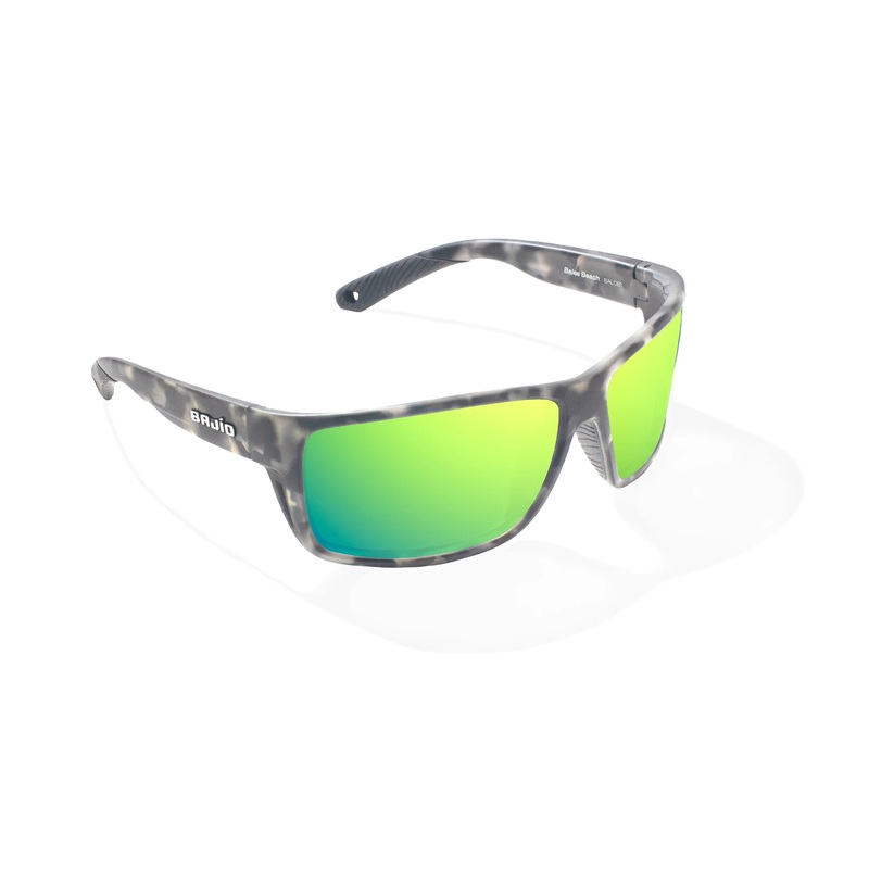 Bajo Bales Beach Sunglasses – Gray Rock Matte Frame / Green Mirror Glass Lens