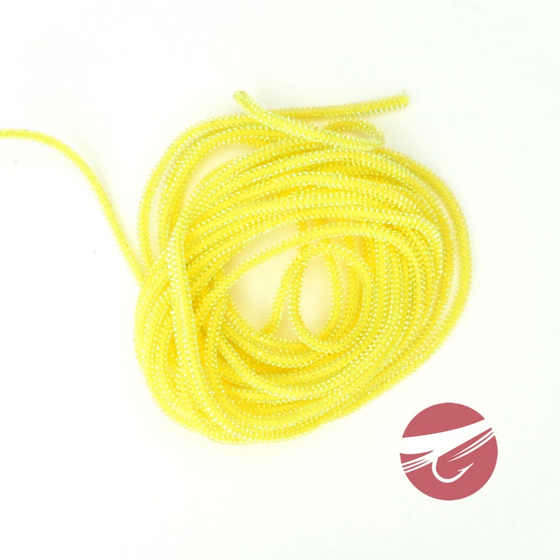 Hareline Pearl Core Braid|Black|Grey Ghost|Olive|Orange|Pearl White|Purple|Red|Rootbeer|Tan|Yellow|Chartreuse