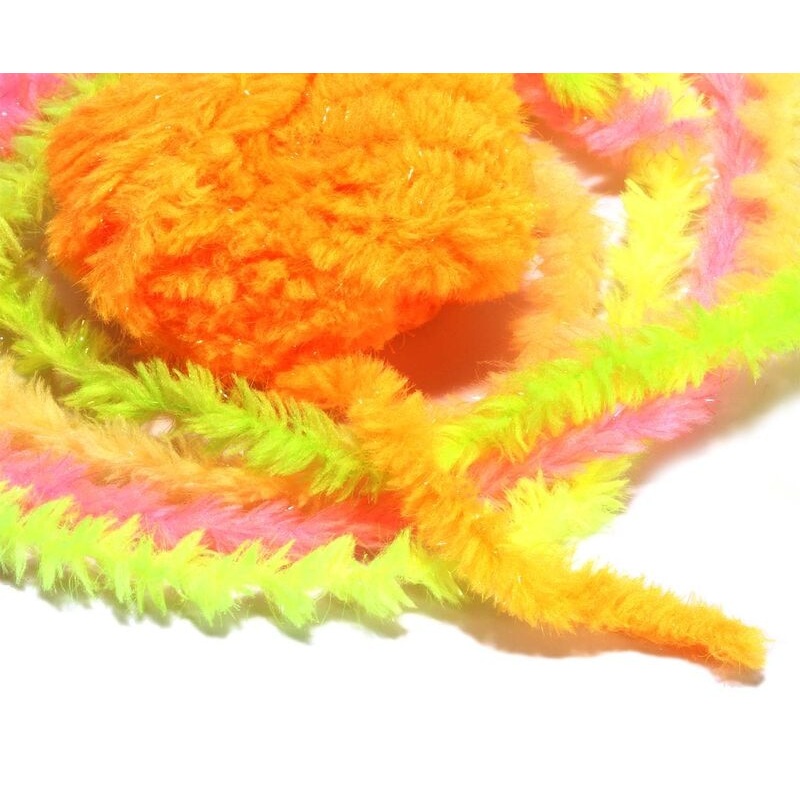 Hareline Easy Egg Chenille|Apricot|Cheese|Fluorescent Chartreuse|Fluorescent White|Peach|Roe