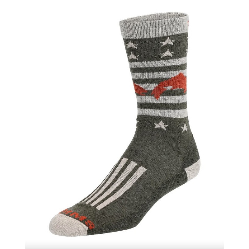 Simms Men’s Daily Sock|Americana|Navy|Regiment Camo Olive Drab|Steel Grey|Large|Medium|XL