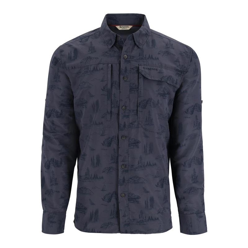 Simms Men’s Guide Shirt|Selvedge Mayfly Print|Large|Medium|XL|XXL