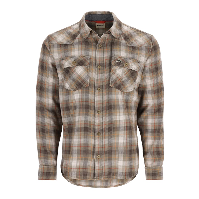 Simms Men’s Santee Flannel|Bay Leaf Sun Glow Window Pane Ombre|Pale Pine Shadow Box Plaid|Steel Blue Shadow Box Plaid|Large|Medium|XL|XXL