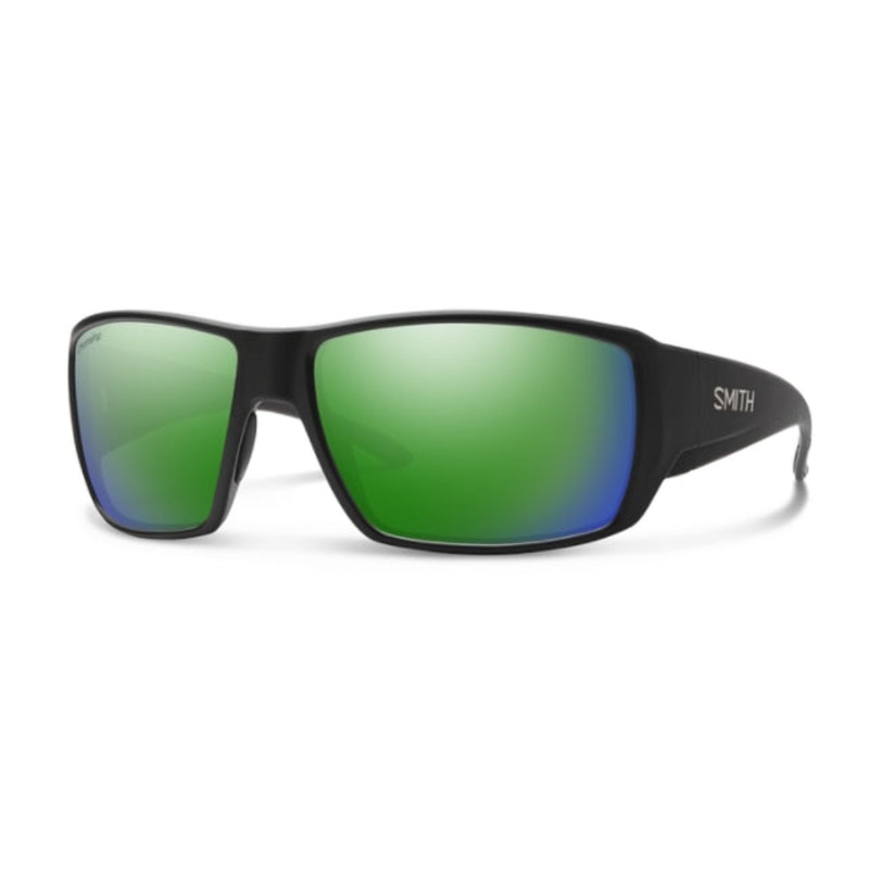 Smith Guides Choice Sunglasses – Matte Black / ChromaPop Glass Polarized Green Mirror
