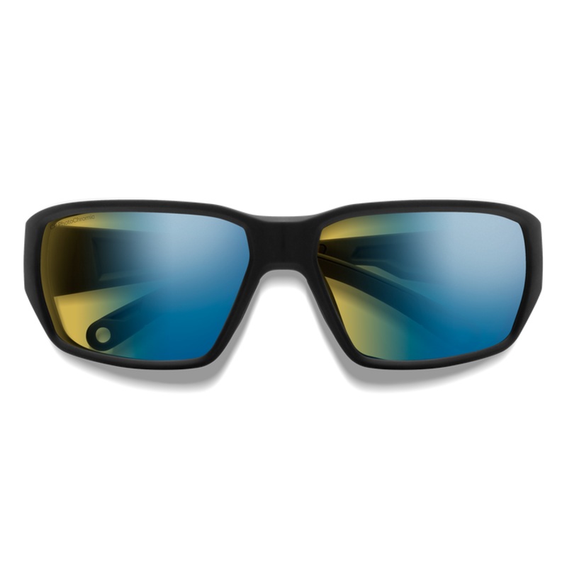 Smith Hookset Sunglasses – Matte Black/ChromaPop Glass Polarchromic Yellow Blue Mirror Lens