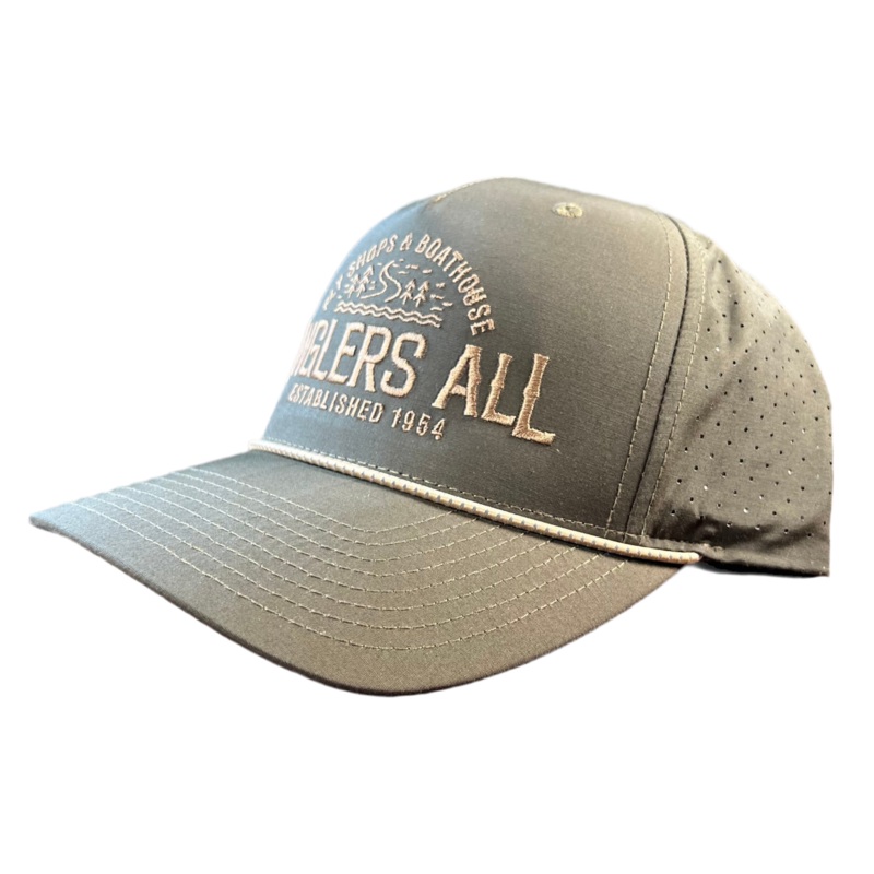 Anglers All Richardson Rope Hat – 355 Dark Loden w/ Tan/Grey Rope – Stitched Logo