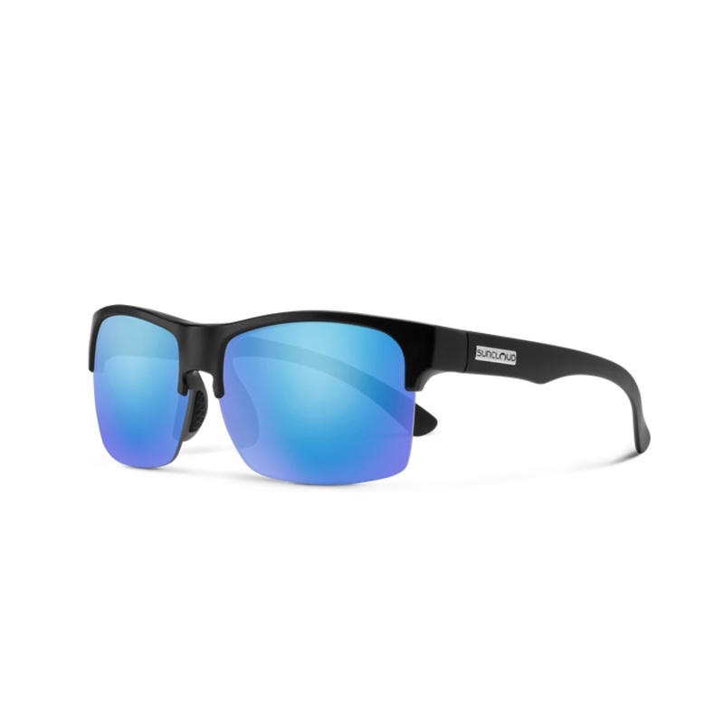 Suncloud Rambler Lite Sunglasses – Matte Black + Polarized Blue Mirror Lens