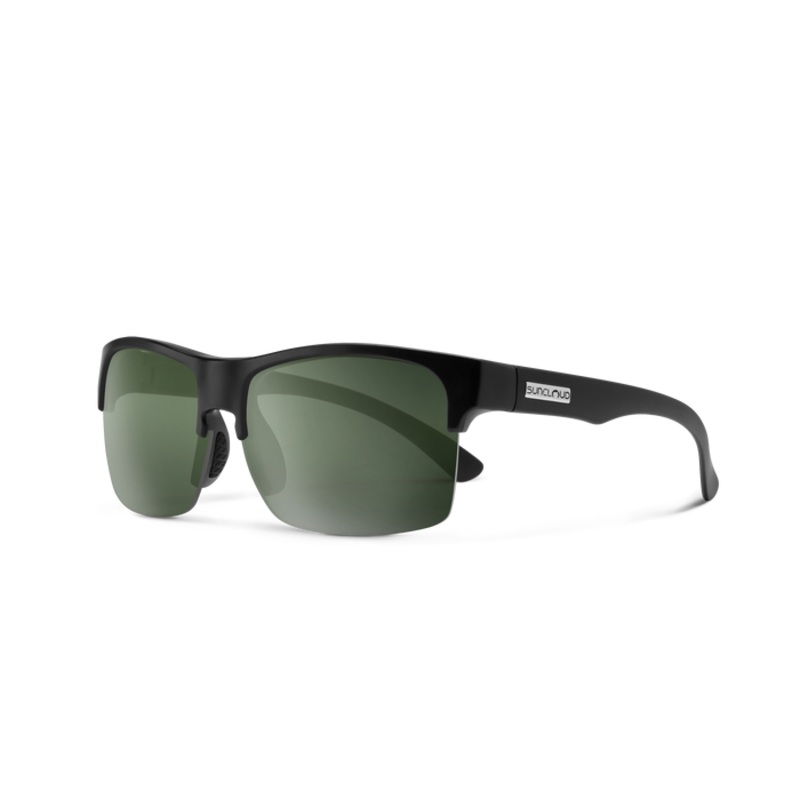 Suncloud Rambler Lite Sunglasses – Matte Black + Polarized Gray Green